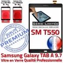 TABA 550 SM-T550 Samsung Qualité Adhésif Metallic Vitre Noir PREMIUM 9.7 Galaxy TAB-A Verre Tactile Assemblée Noire Ecran Assemblé
