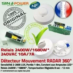 Capteur Éclairage SINOPower Radar Automatique Luminaire Micro-Ondes Mouvement Détecteur LED Relais 360° de Hyperfréquence HF Ampoules