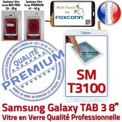 SM à 3 Qualité Supérieure Tactile PREMIUM Vitre inch Ecran Prémonté Verre Assemblée SM-T3100 TAB3 coller TAB Galaxy T3100 Samsung Blanc en Blanche 8