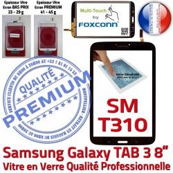 T310 Noire Samsung en PREMIUM Ecran Assemblée SM à Prémonté Verre Qualité TAB TAB3 Galaxy 8 Tactile pouces Coller SM-T310 Vitre 3 Supérieure