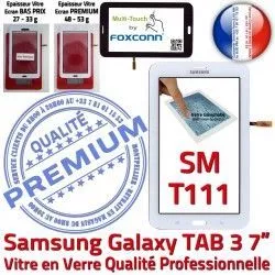 Prémonté Galaxy Tab3 T111 Adhésif Blanche SM PREMIUM TAB3 Verre Ecran Tactile Supérieure Qualité Assemblée Samsung SM-T111 Vitre LITE Blanc en LCD