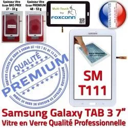 Tactile Supérieure Galaxy SM TAB3 Prémonté Assemblée en LITE Verre SM-T111 Adhésif Samsung PREMIUM Qualité Ecran T111 Blanche Vitre LCD Blanc