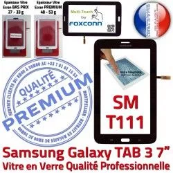 Qualité 7 Adhésif Prémonté Noire SM Assemblée T111 Galaxy SM-T111 Supérieure LCD Tactile Ecran en LITE TAB3 Noir Verre Vitre Samsung PREMIUM