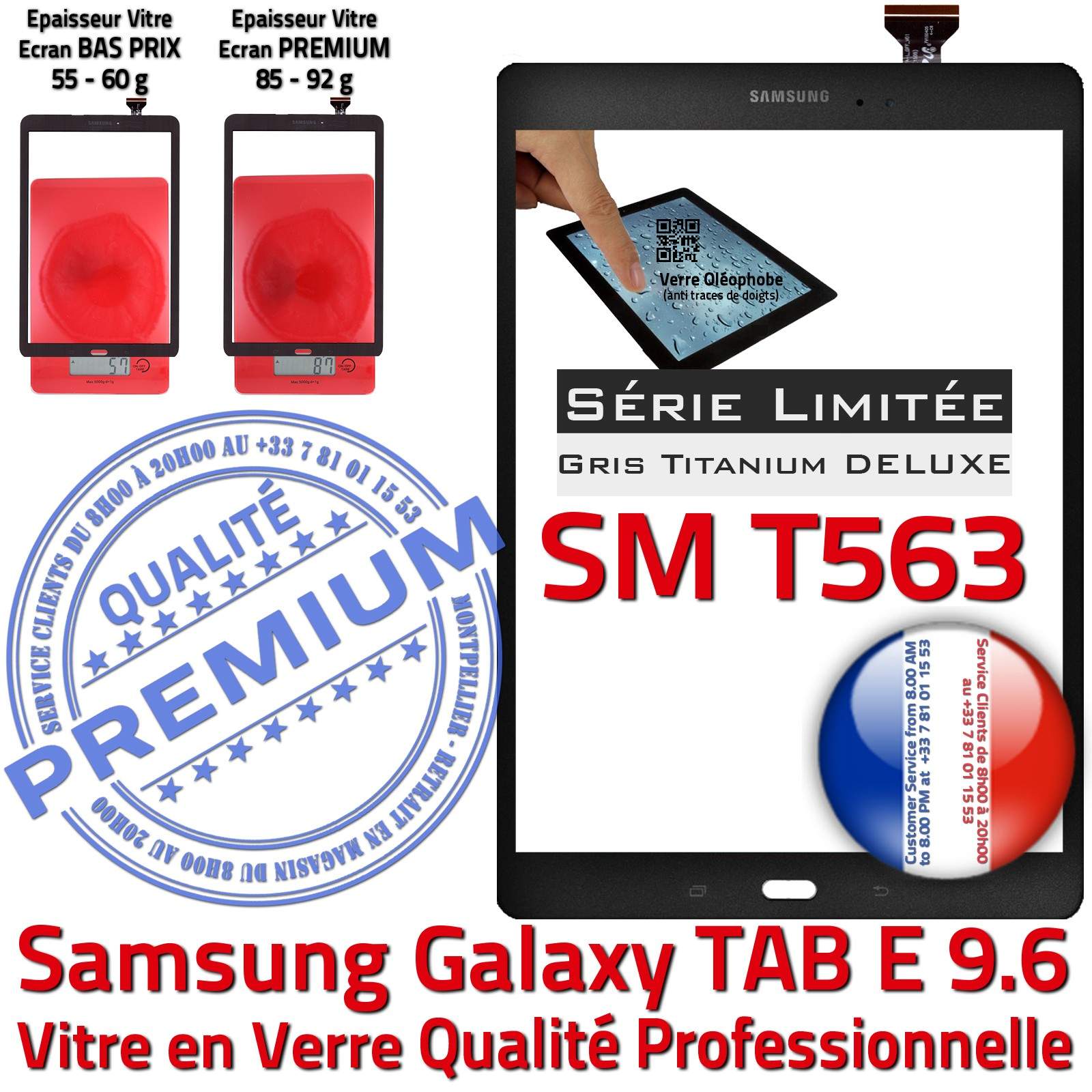 Ecran complet + Coque avant Samsung Galaxy Tab E 9.6 - Empetel.fr