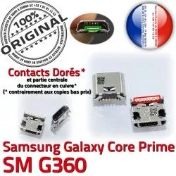 Core Dorés USB souder Samsung ORIGINAL Prise Chargeur Pins Prime charge Connector G360 Connecteur à Charge Micro SM SM-G360 de Galaxy Qualité