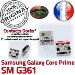 charge SM-G361 Dorés Galaxy Core Pins Qualité Samsung à Connecteur Charge de USB Connector ORIGINAL Prime G361 Micro Chargeur souder Prise SM