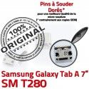 Samsung Galaxy Tab A T280 USB Micro Prise Connecteur ORIGINAL 7 Connector à Pins TAB de SM Dock inch souder Chargeur charge Dorés
