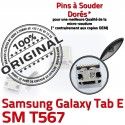 TAB E SM T567 USB Samsung Galaxy Dorés Fiche TAB-E Chargeur Connector Prise souder SM-T567 Qualité ORIGINAL charge à MicroUSB SLOT Dock Pins de