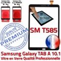 Galaxy Samsung TAB A SM-T585 N aux en Qualité TAB-A Supérieure inch Chocs Noir Résistante Tactile Ecran Vitre PREMIUM Verre 10.1 Noire