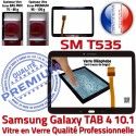 Galaxy SM-T535 Tab4 Noire Noir Prémonté Samsung Complète Vitre Adhésif Qualité Complet Tactile TAB4 Verre Écran Assemblée PREMIUM en