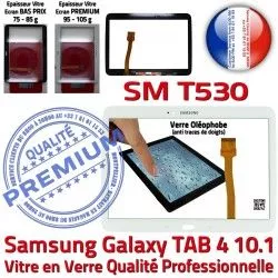 PREMIUM Samsung Prémonté Galaxy Qualité Tab4 Vitre Blanc Complet Écran Complète TAB4 Verre Adhésif Supérieure Tactile SM-T530 Blanche