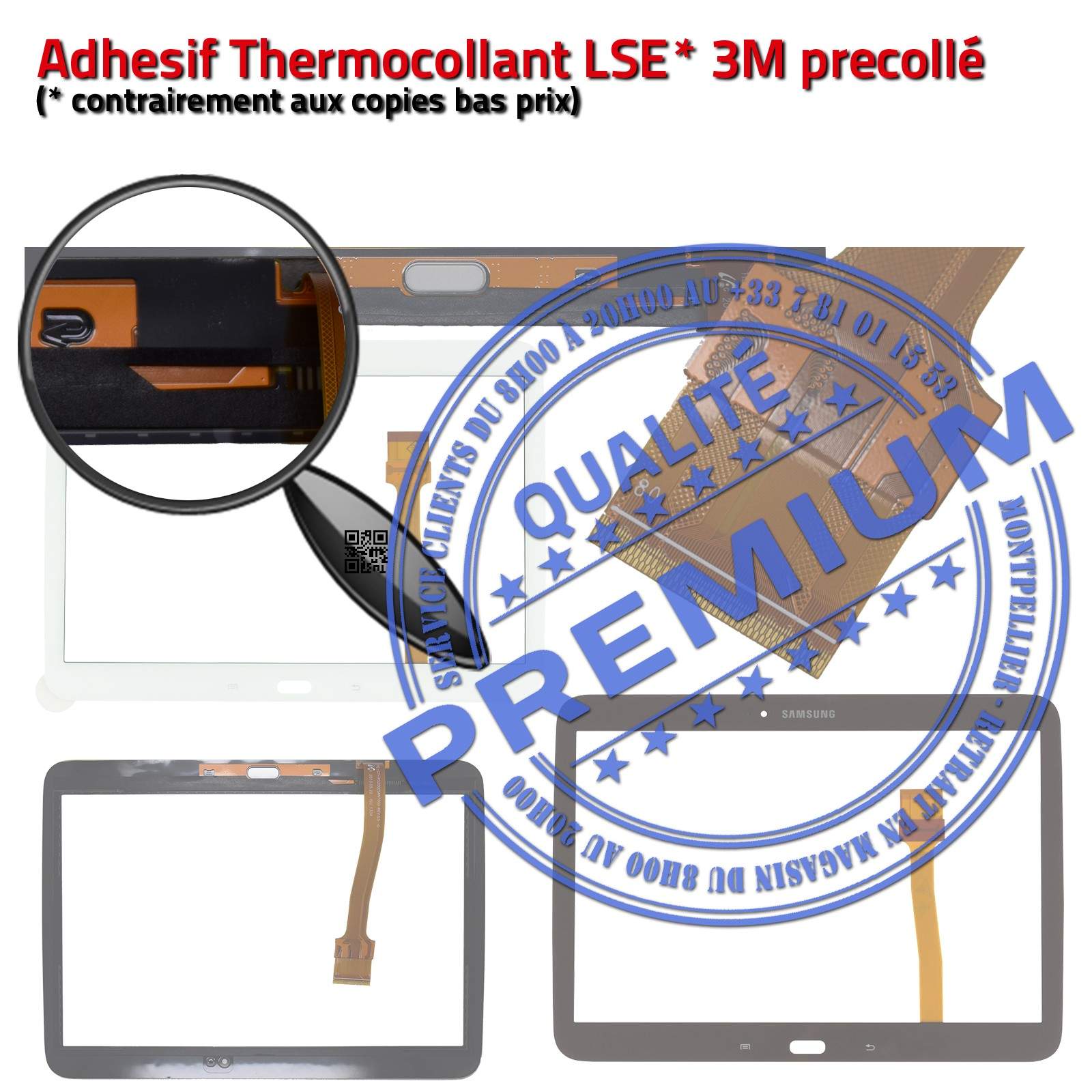 Vitre Tactile Complète Blanche Samsung SM T531 TAB4 Adhésif Écran Complet Blanc