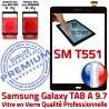 Galaxy TAB-A SM T551 Noire Vitre Complet TAB Complète SM-T551 PREMIUM Noir Tactile Prémonté Écran Adhésif A en Samsung Verre Assemblée Qualité