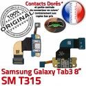Samsung Galaxy SM-T315 TAB3 Ch Nappe T315 Contacts Connecteur MicroUSB Qualité Chargeur ORIGINAL TAB de Charge 3 SM OFFICIELLE Dorés Réparation