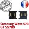 Samsung Wave 578 GT s5780 S Carte SLOT Contacts souder Connecteur à Connector Prise OR SIM ORIGINAL Card Pins Lecteur Dorés Reader