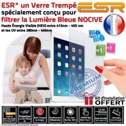 UV Incassable 9.7 iPad Protection Trempé Filtre Ecran 2018 Film Verre Lumière Vitre ESR Chocs Protecteur Anti-Rayures Apple Bleue