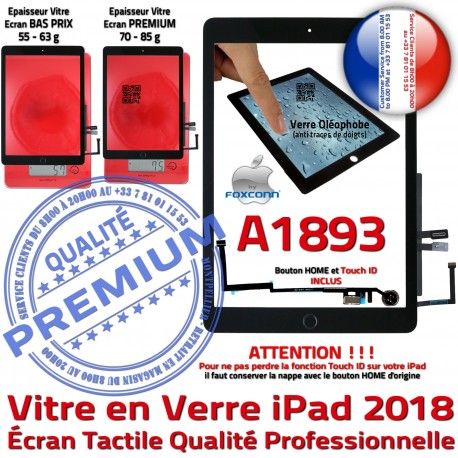 Pour l'iPad 6 6e Gén R1893 A1954 Écran tactile du panneau extérieur avant  d'affichage du numériseur de verre pour l'air de l'iPad 2 Version 9.7 2018  - Chine L'iPad 6 6e Gén