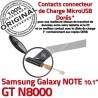 Samsung Galaxy GT-N8000 NOTE Ch ORIGINAL Qualité Dorés Connecteur N8000 USB Contacts Chargeur Charge Nappe Micro OFFICIELLE de Réparation GT