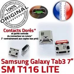 Connector de Pins charge Tab3 TAB3 SLOT Samsung MicroUSB ORIGINAL USB Dock souder Qualité Chargeur Dorés à Prise Galaxy SM-T116 Fiche