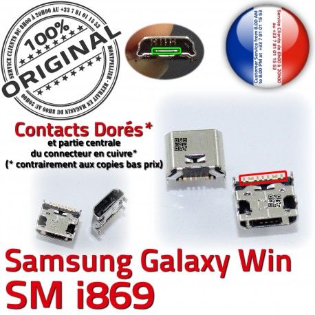 Samsung Galaxy Win i869 USB Dorés Prise Chargeur Connecteur GT Dock souder Qualité Micro charge à Connector ORIGINAL Pins de
