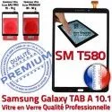 Galaxy TAB A6 2016 SM-T580 N TAB-A6 Noire aux Noir Tactile Chocs en Qualité Résistante PREMIUM Supérieure Vitre Verre 10.1 inch Ecran