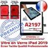 iPad 2019 A2197 Noir Monté Verre Nappe Tablette Qualité Vitre Adhésif Oléophobe Caméra IC HOME Tactile Fixation Ecran Réparation