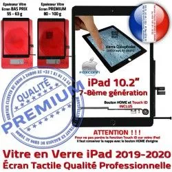 iPad in Qualité Tactile Vitre Nappe 10.2 Verre Remplacement inch 2019-2020-2021 Precollé Noir PREMIUM Oléophobe Adhésif Ecran HOME