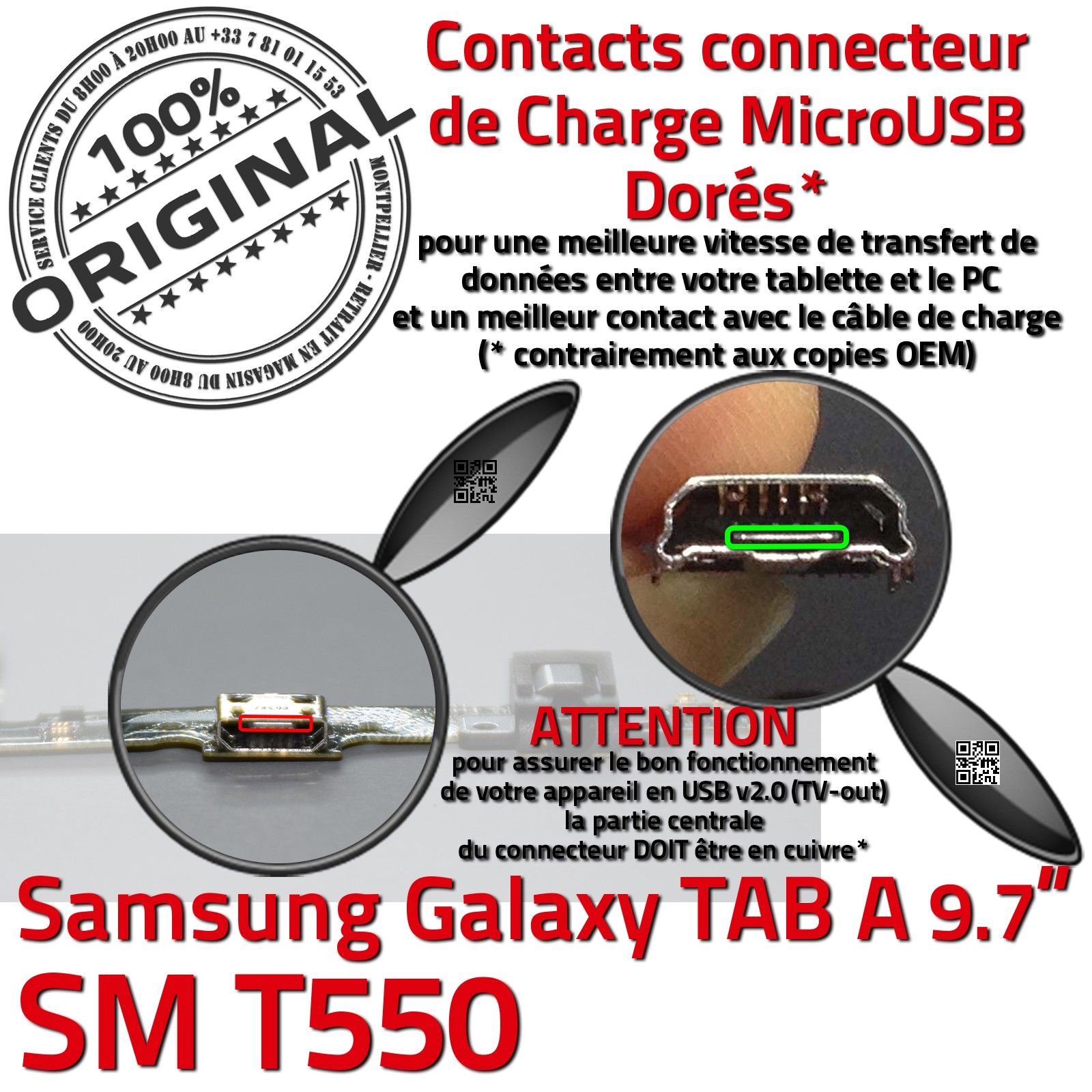 Carte Mère Qualité Remplacement Bouton HOME Réparation Prise Chargeur Micro-USB Câble Port Micro USB SM-T550 SAMSUNG Galaxy TAB A 9.7 Jack Ecouteurs Casque Flex Haut Parleur Tablette SPEN Changement SM T550 Nappe OFFICIELLE de Charge Connecteur d'Origine