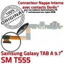Samsung Galaxy TAB A SM-T555 C MicroUSB OFFICIELLE Réparation Contact SM de Chargeur ORIGINAL Connecteur Qualité Nappe Charge T555 Doré
