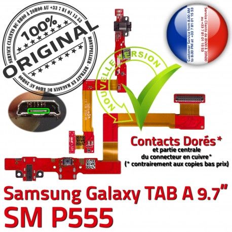 Samsung Galaxy TAB A SM-P555 C Doré Réparation Charge Connecteur ORIGINAL de SM Qualité P555 OFFICIELLE Chargeur Contact MicroUSB Nappe
