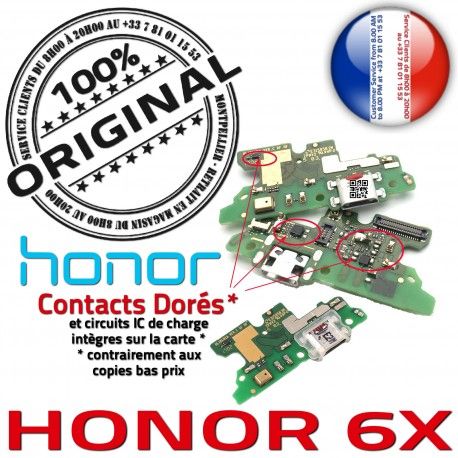 Honor 6X Microphone USB Charge Chargeur Connecteur RESEAU Téléphone ORIGINAL Qualité Prise Antenne Nappe OFFICIELLE DOCK Huawei
