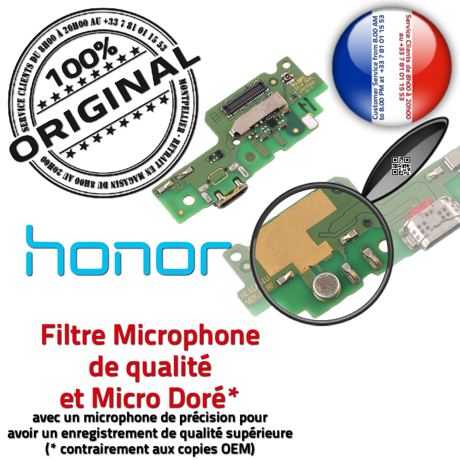 Honor 5A JACK Branchement Chargeur PORT de Charge ORIGINAL Câble Nappe Micro USB