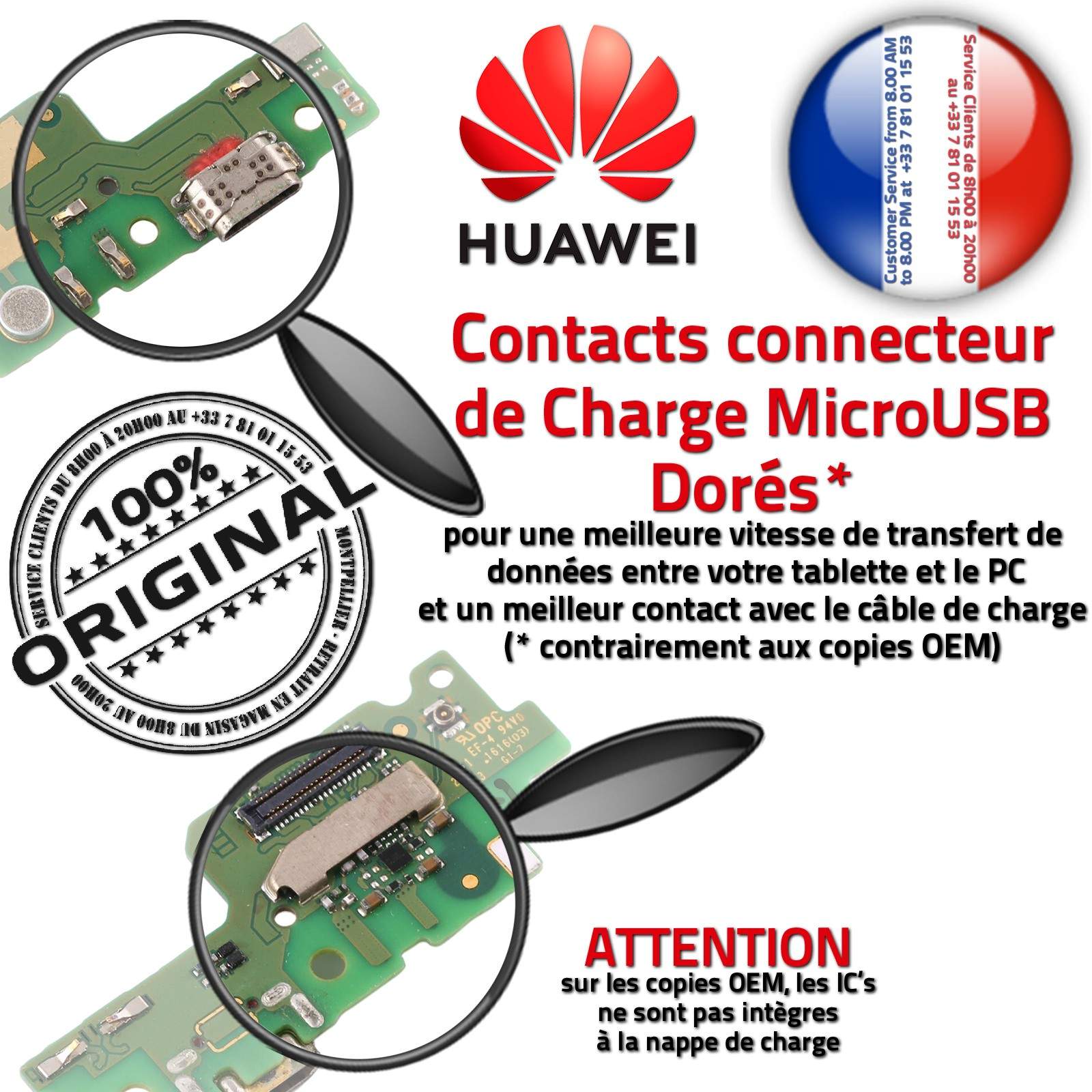 Changer Câble Prise Alimentation PORT Téléphone AUDIO Type-C Réparation Chargeur Micro USB Origine Huawei Y6-2 Y6-II Connecteur de Charge Rapide ORIGINAL Sonde Filtre Haut-Parleurs Remplacement Écouteurs Nappe Qualité Microphone Réseau Antenne SMA JACK