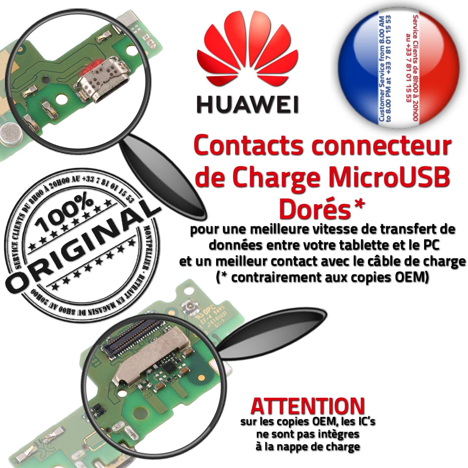 Nappe Qualité Microphone Sonde Filtre Haut-Parleurs Huawei Y6-2 Y6-II Réseau Antenne SMA JACK Connecteur de Charge Rapide ORIGINAL Changer Câble Prise Alimentation PORT Réparation Chargeur Micro USB Origine Téléphone AUDIO Type-C Remplacement Écouteurs