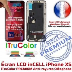 Vitre PREMIUM Touch 3D HDR In-CELL Retina Cristaux 5,8 Oléophobe XS iPhone SmartPhone Liquides Remplacement in-CELL in Écran Super LCD