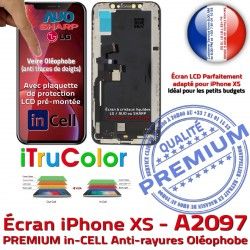 A2097 Vitre SmartPhone Oléophobe Apple PREMIUM in Liquides Remplacement Écran Touch LCD Retina In-CELL HDR 5,8 Cristaux iPhone in-CELL Super