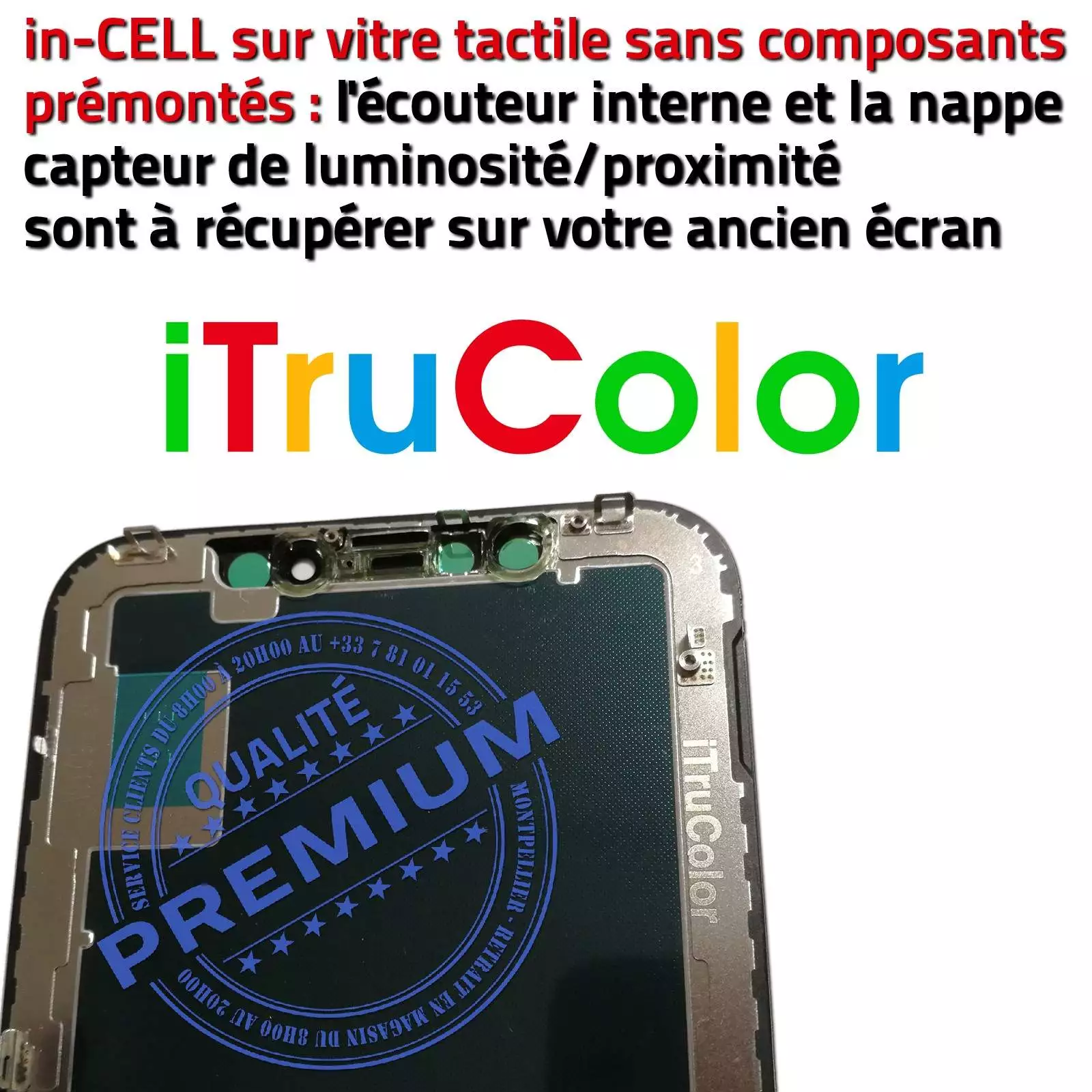 Réparation Verre Tactile iPhone XS inCELL sur Châssis SmartPhone Affichage A2098 A2099 Touch HD Anti-rayures Changer Écran Complet Assemblé HDR Oléophobe PREMIUM LG AUO Sharp In-CELL LCD Noir Vitre Retina 5.8 inch Apple A1920 A2097 KIT Qualité Téléphone
