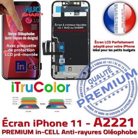 iPhone A2221 sur Châssis 11 in SmartPhone LCD Liquides Tone Super True Retina 6,1 inCELL Écran Cristaux PREMIUM Vitre Apple