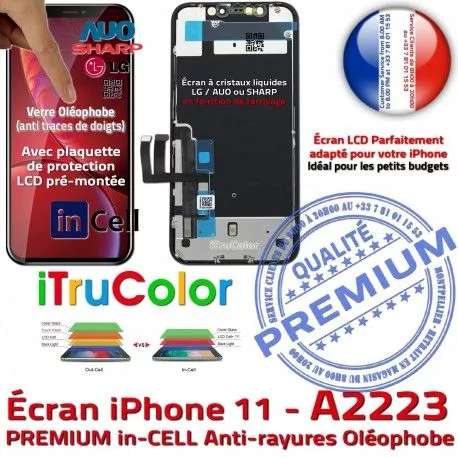 iPhone A2223 sur Châssis 11 6,1 Affichage True inCELL LCD in Apple PREMIUM Tone Écran Cristaux Retina Liquides Vitre SmartPhone