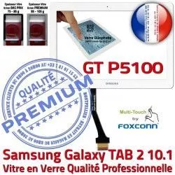 Vitre 10.1 Galaxy Samsung Qualité Blanche Verre TAB-2 Ecran GT-P5100 Chocs Résistante TAB Blanc B 2 aux PREMIUM in Supérieure Tactile en