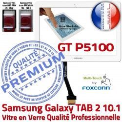 PREMIUM Blanche aux Résistante TAB-2 10.1 Verre Supérieure Ecran Chocs Vitre Blanc Tactile GT-P5100 en Galaxy Samsung Qualité in