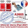 iPad 2021 A2605 Blanc Verre Ecran HOME Monté Tactile Qualité Oléophobe Nappe Tablette Fixation Caméra Adhésif Réparation Vitre