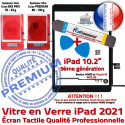 KIT Réparation iPad 2021 Vitre Tactile Noire Verre PREMIUM Qualité Adhésif Precollé Nappe Bouton HOME Outil Démontage Tablette