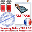TABA 550 SM-T550 Samsung Assemblée Vitre Tactile TAB-A T550 Qualité Adhésif Blanche SM Blanc Galaxy 9.7 Verre Supérieure Ecran PREMIUM Prémonté