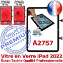 iPad 2022 A2757 Noir Réparation Dorée Tactile Écran Monté Tablette Adhésif Nappe Oléophobe Verre Qualité Professionnelle Vitre