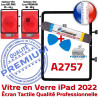 KIT iPad 2022 A2757 Noir Monté PACK Adhésif Réparation Verre Oléophobe Ecran Qualité Tactile Professionnelle Tablette Vitre