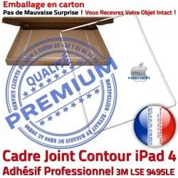 Réparation Ecran ABS Tactile Cadre Châssis B Precollé iPad 4 Vitre Apple iPad4 Contour Tablette Adhésif Blanc Joint Plastique Autocollant