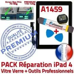 iPad4 KIT Démontage PACK 4 Oléophobe N Verre HOME Vitre A1459 Adhésif Réparation Qualité Precollé Outils Tactile Bouton Noire iPad PREMIUM