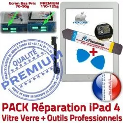 Bouton Réparation Verre PACK B Oléophobe A1459 Adhésif A1460 Qualité PREMIUM Blanche iPad4 Vitre Precollé A1458 iPad HOME 4 Outils Démontage Apple KIT Tactile