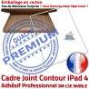 PACK iPad4 iLAME Joint B HOME Réparation Vitre Adhésif Chassis Outils Bouton Precollé Apple Verre Tablette Cadre Blanche PREMIUM Tactile